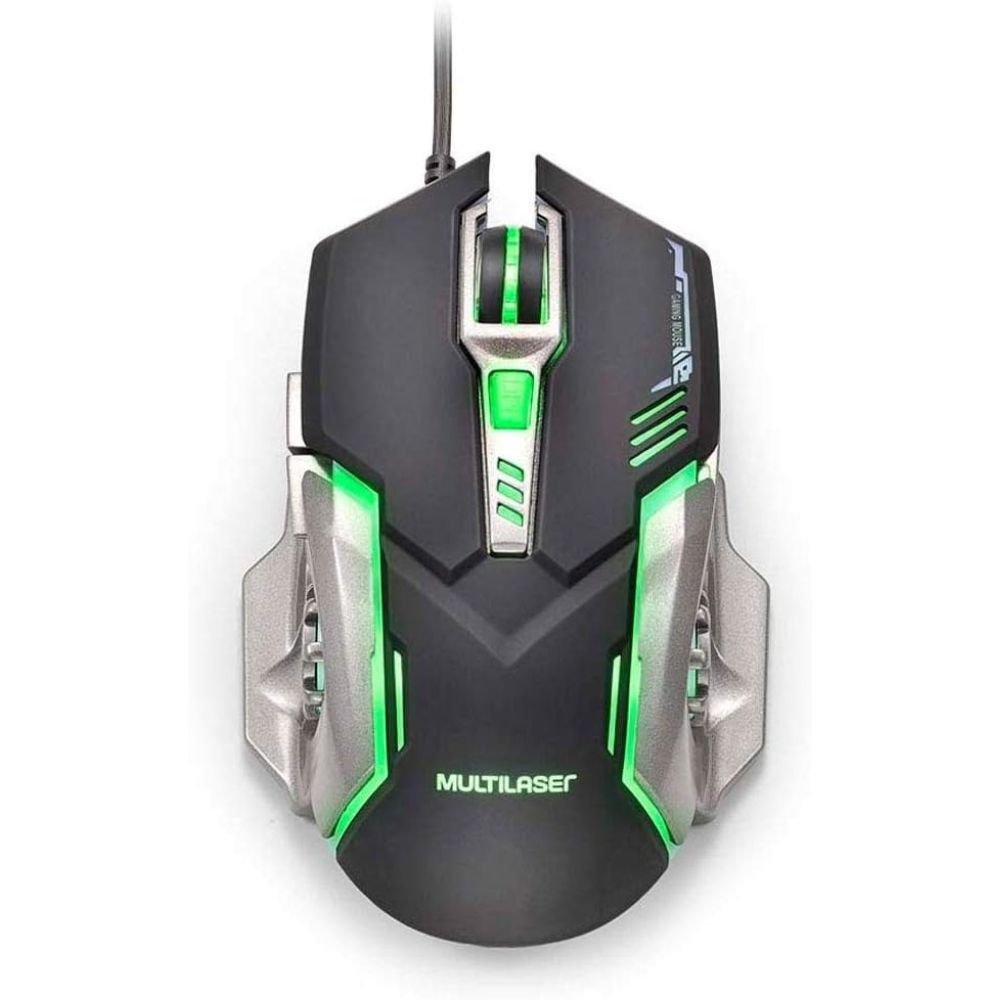 Mouse Gamer 2400dpi Preto e Cinza Multilaser - MO269
