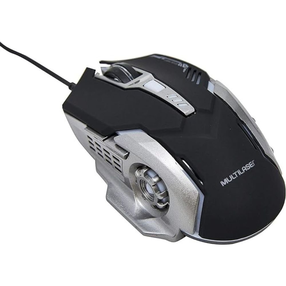 Mouse Gamer 2400dpi Preto e Cinza Multilaser - MO269