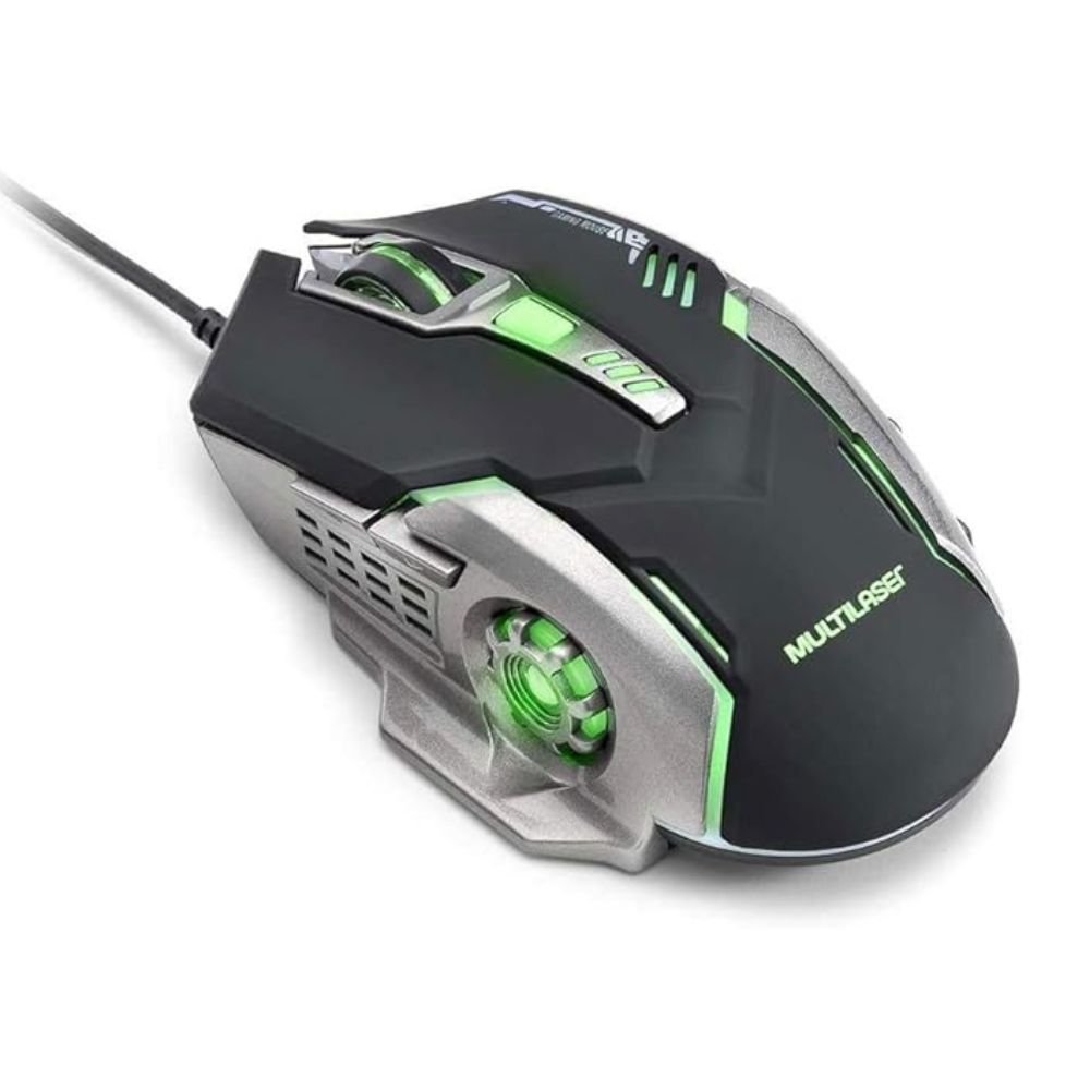 Mouse Gamer 2400dpi Preto e Cinza Multilaser - MO269
