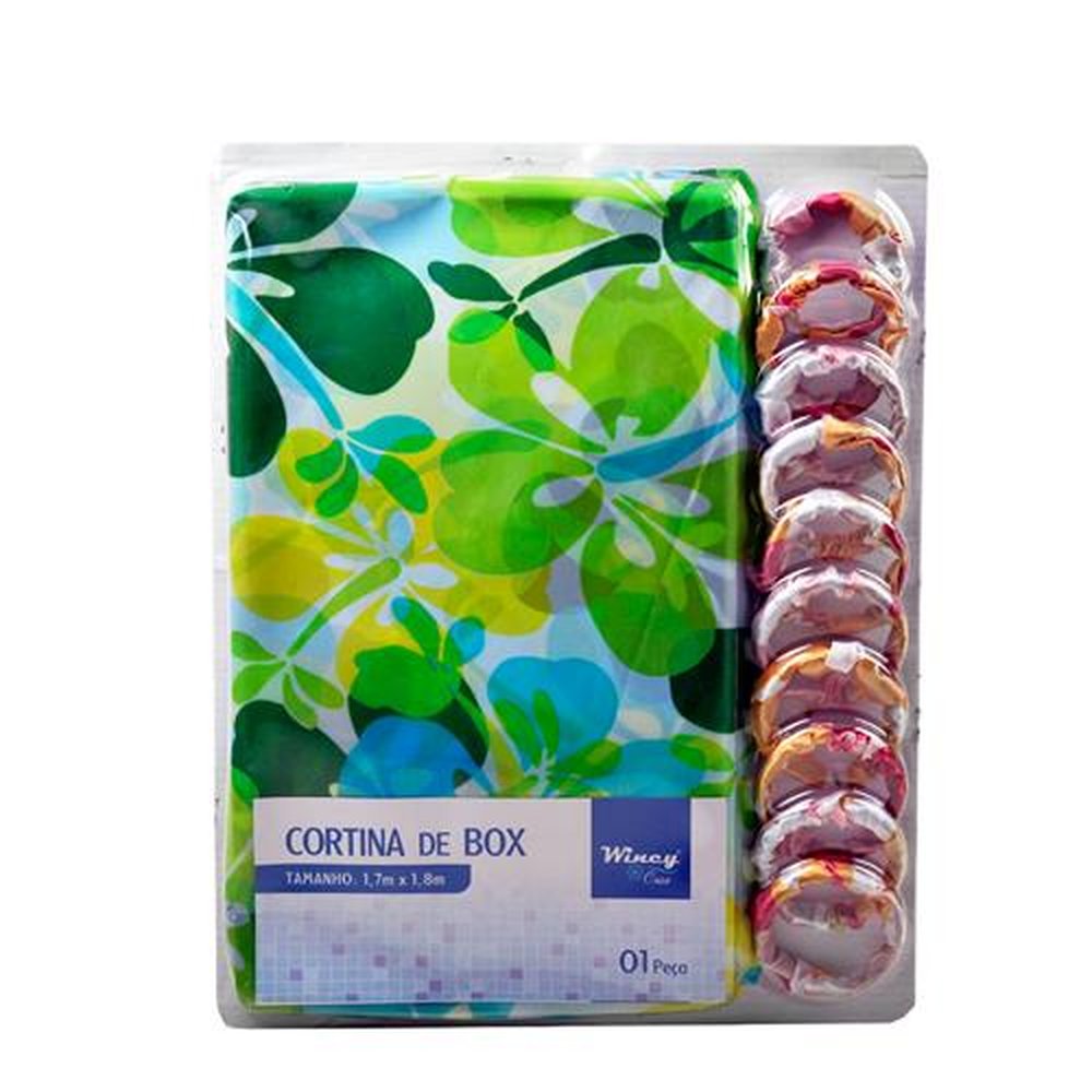 Cortina Box 1,7Mx1,8M Com Ganchos Estampado