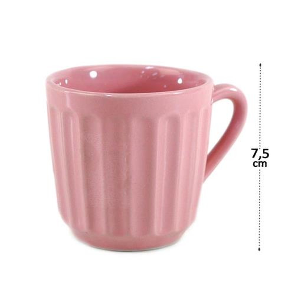 Caneca Canelada 150Ml Rosa