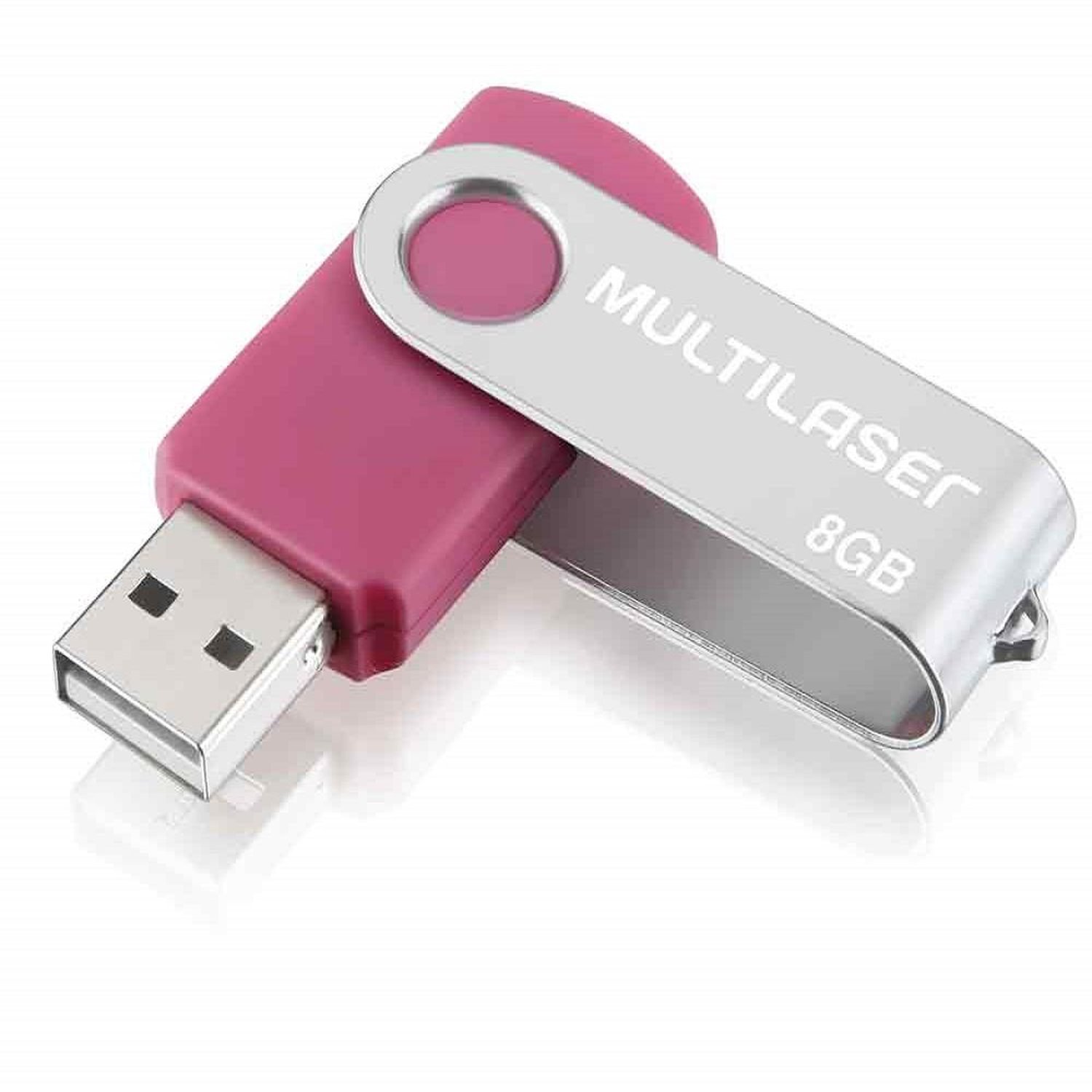 Pen Drive Multilaser Twist 8Gb Usb Leitura 10Mb/S E Gravação 3Mb/S Rosa - Pd687