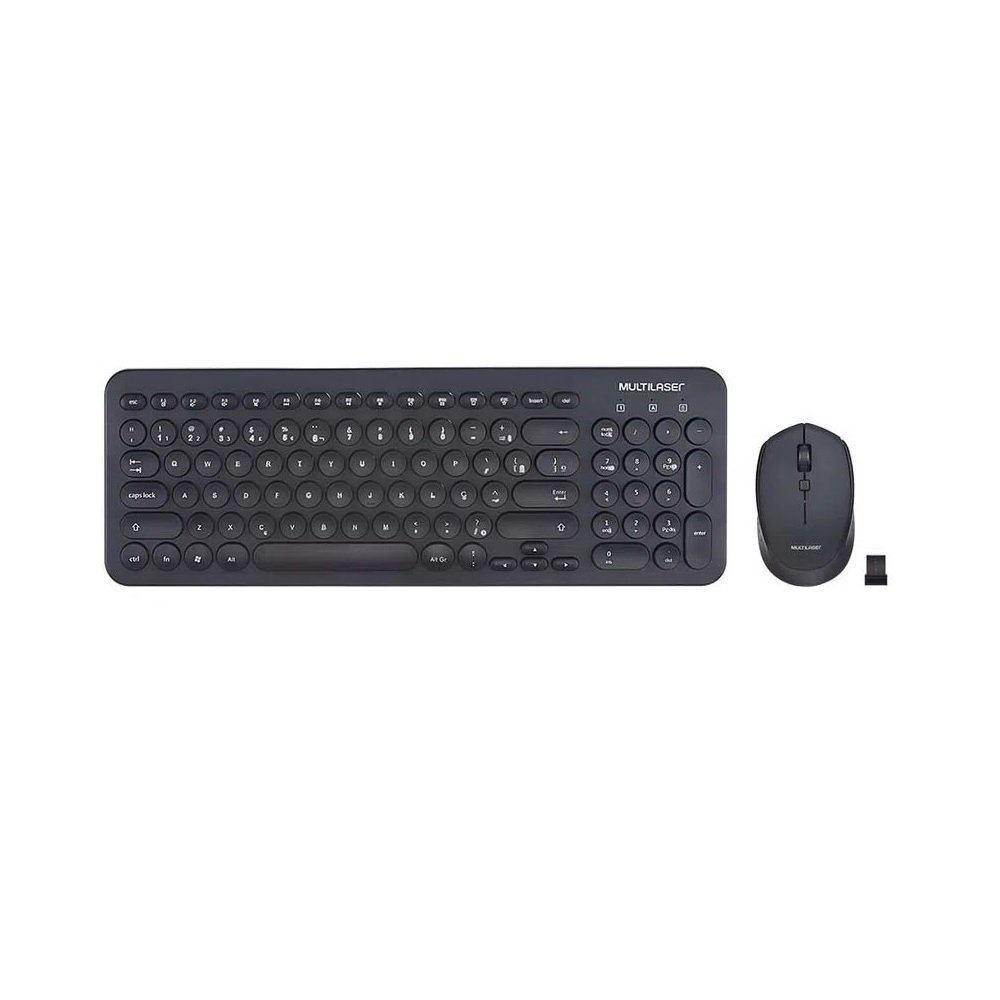 Teclado + Mouse Sem Fio Usb, Preto, Abnt, Tc231, Multilaser