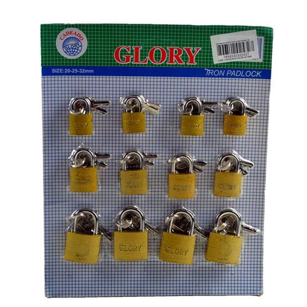 Cadeado 202532Mm 12 Peças Cartela Glory