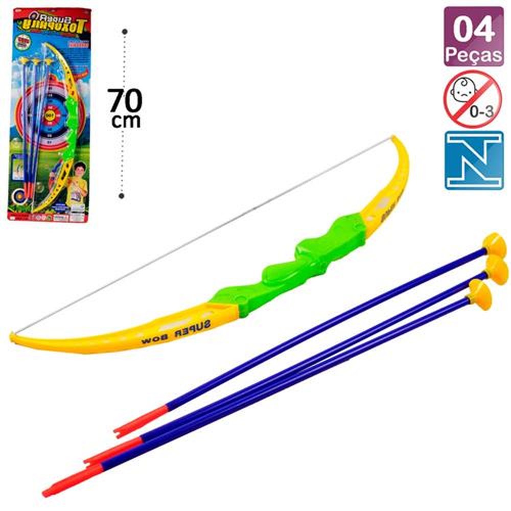 Arco E Flecha Infantil Com 5 Peças Com Alvo