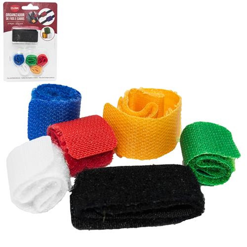 Organizador Fios 6 Peças Velcro Color