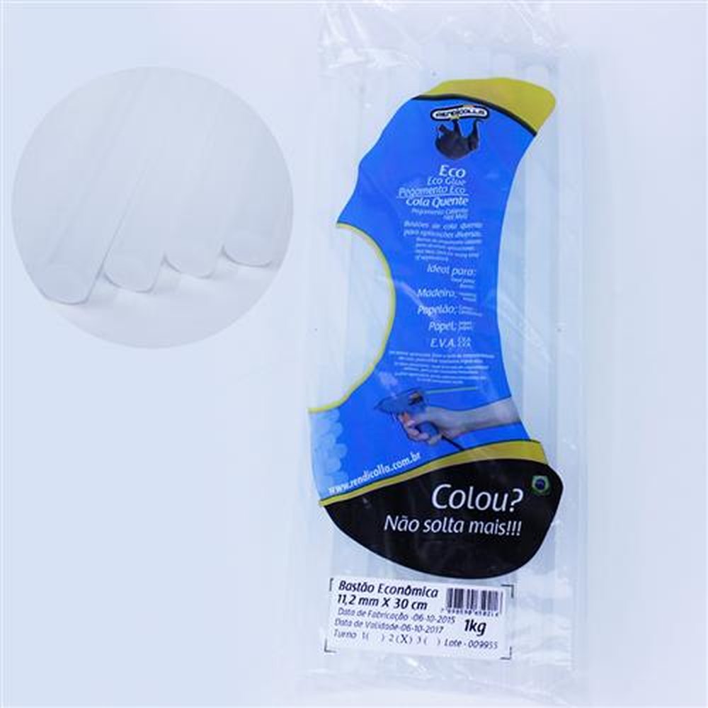 Cola Silicone 1Kg Grossa Bastao 11,2Mm X 30Cm
