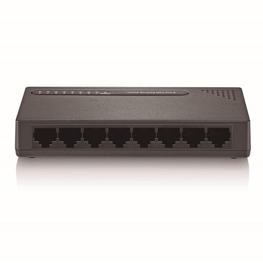 Switch com 8 Portas VLAN Fixa função QoS e 10/100 Mbps Preto Multilaser - RE118
