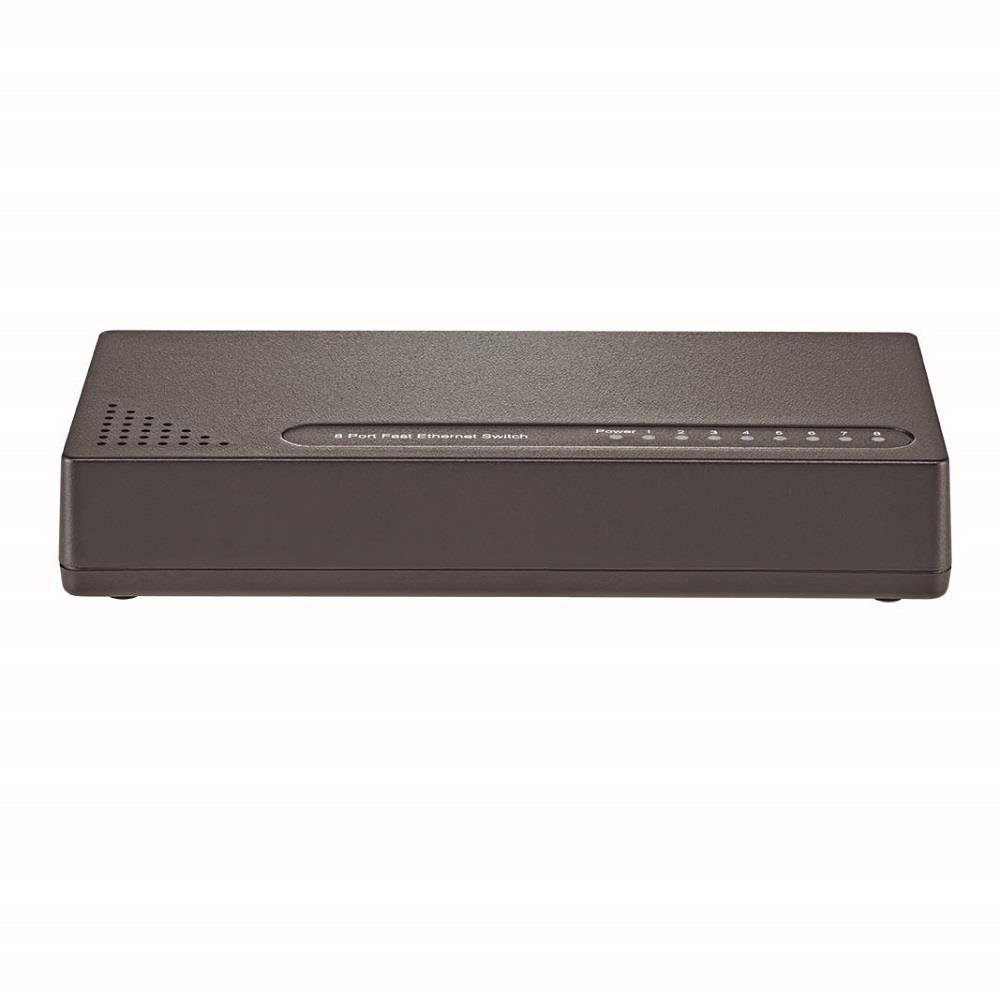 Switch com 8 Portas VLAN Fixa função QoS e 10/100 Mbps Preto Multilaser - RE118