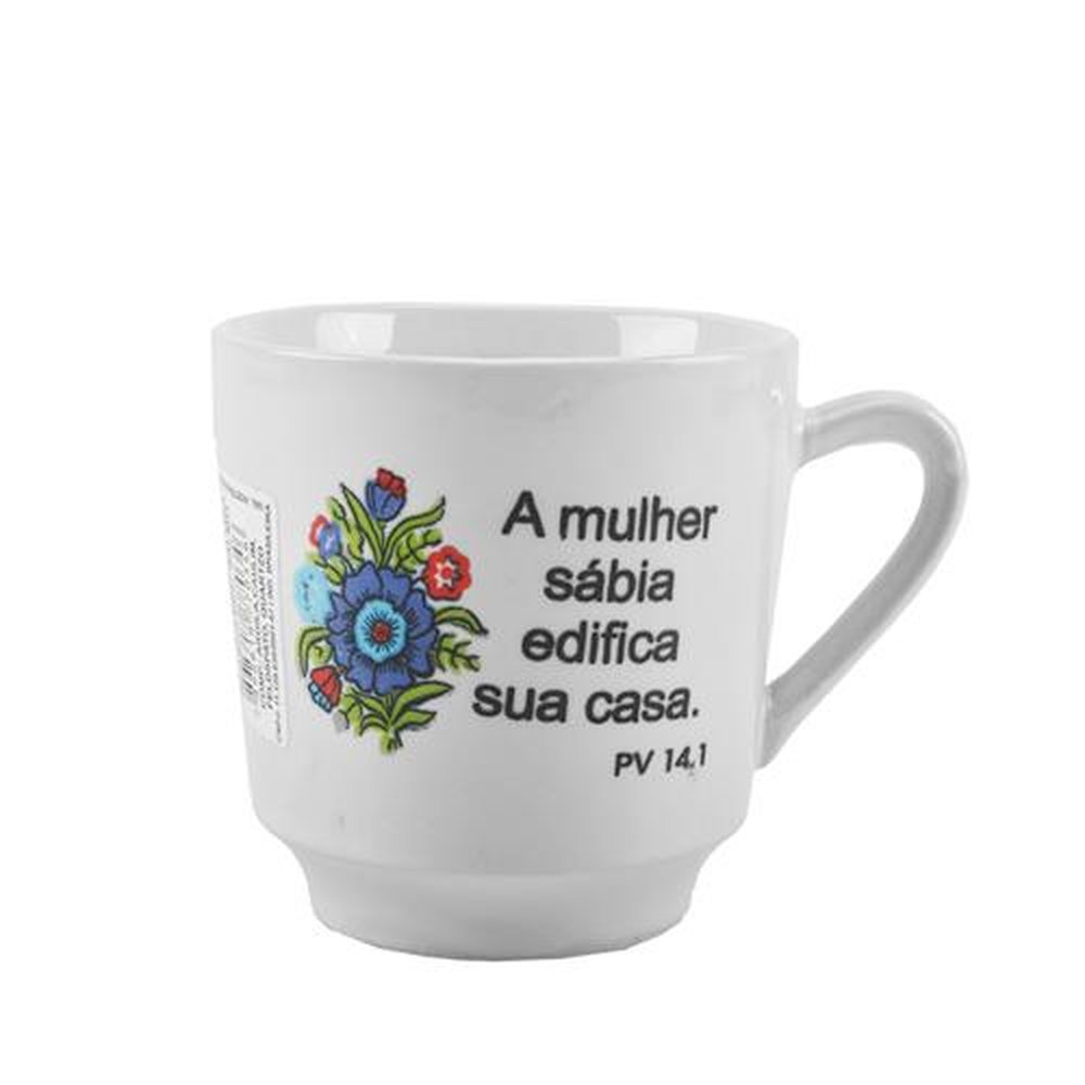 Caneca De Porcelana 200Ml Branca Salmo