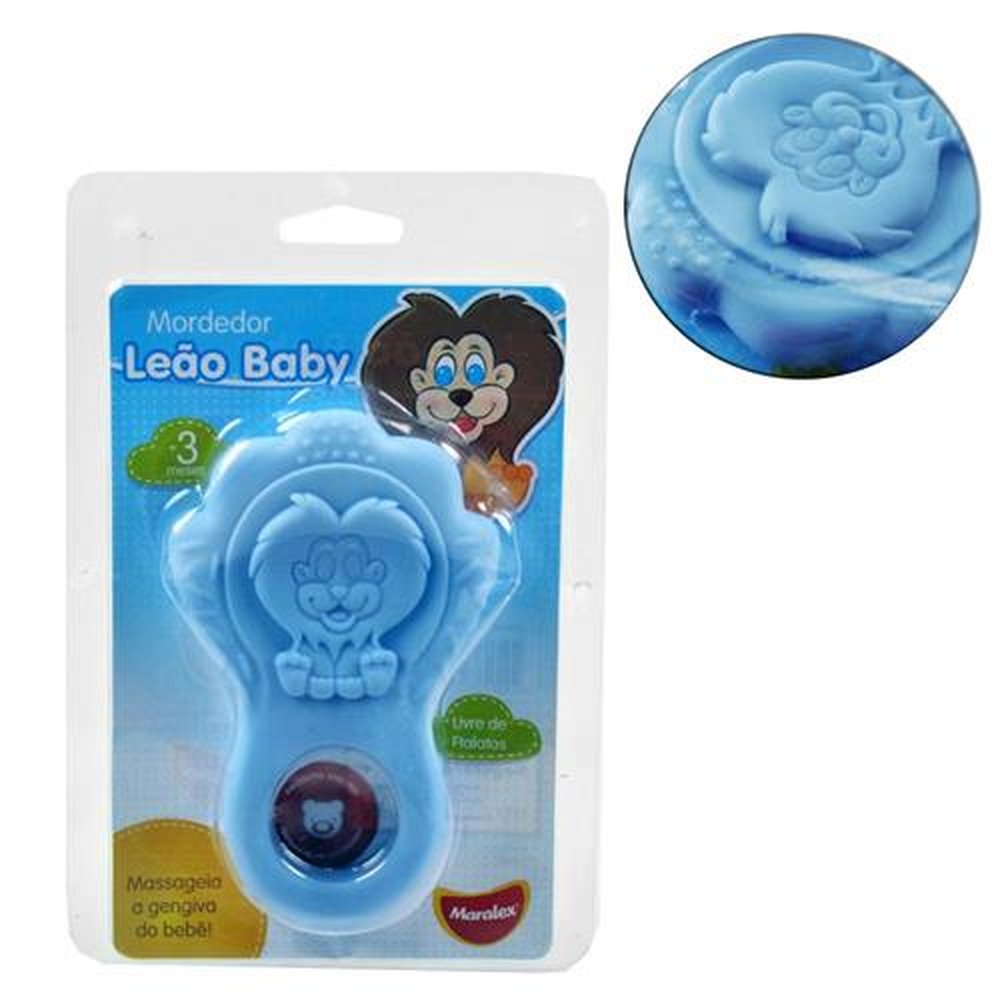 Mordedor Baby Leao Azul/Rosa