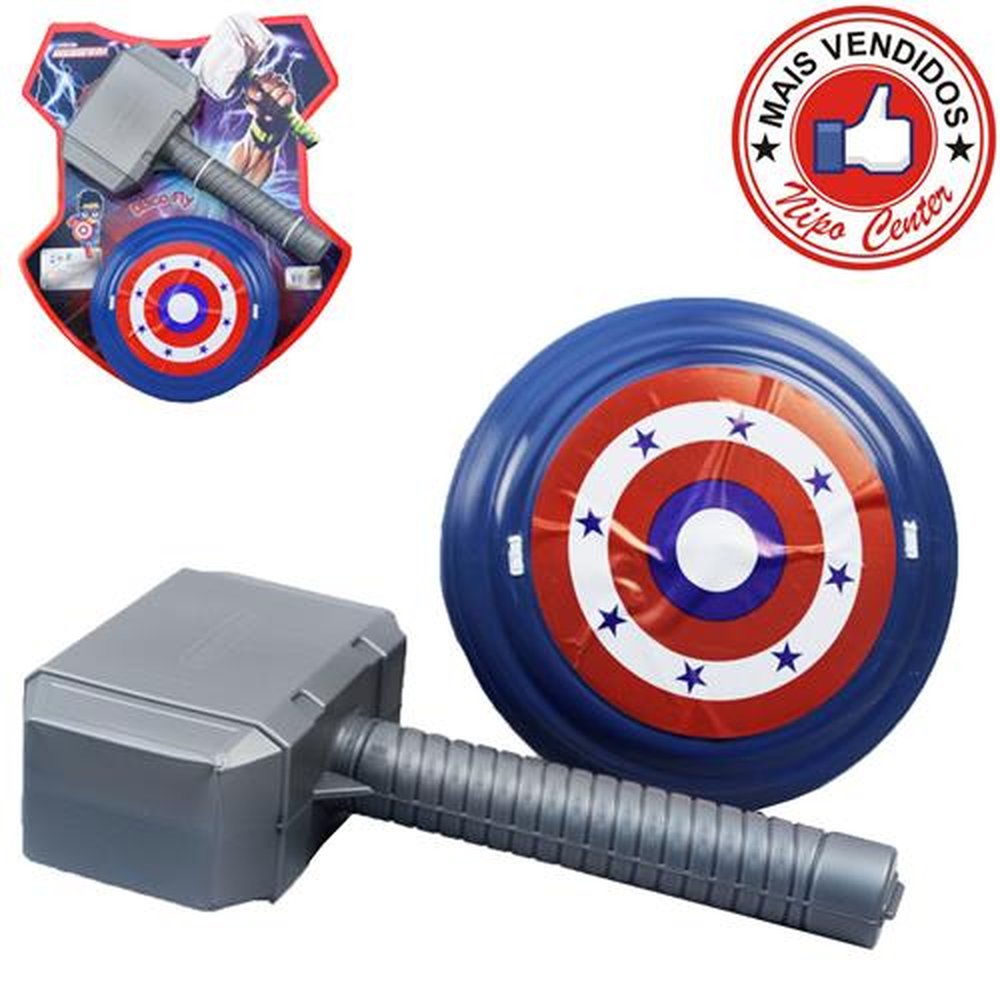 Kit Escudo Com Martelo 2 Peças