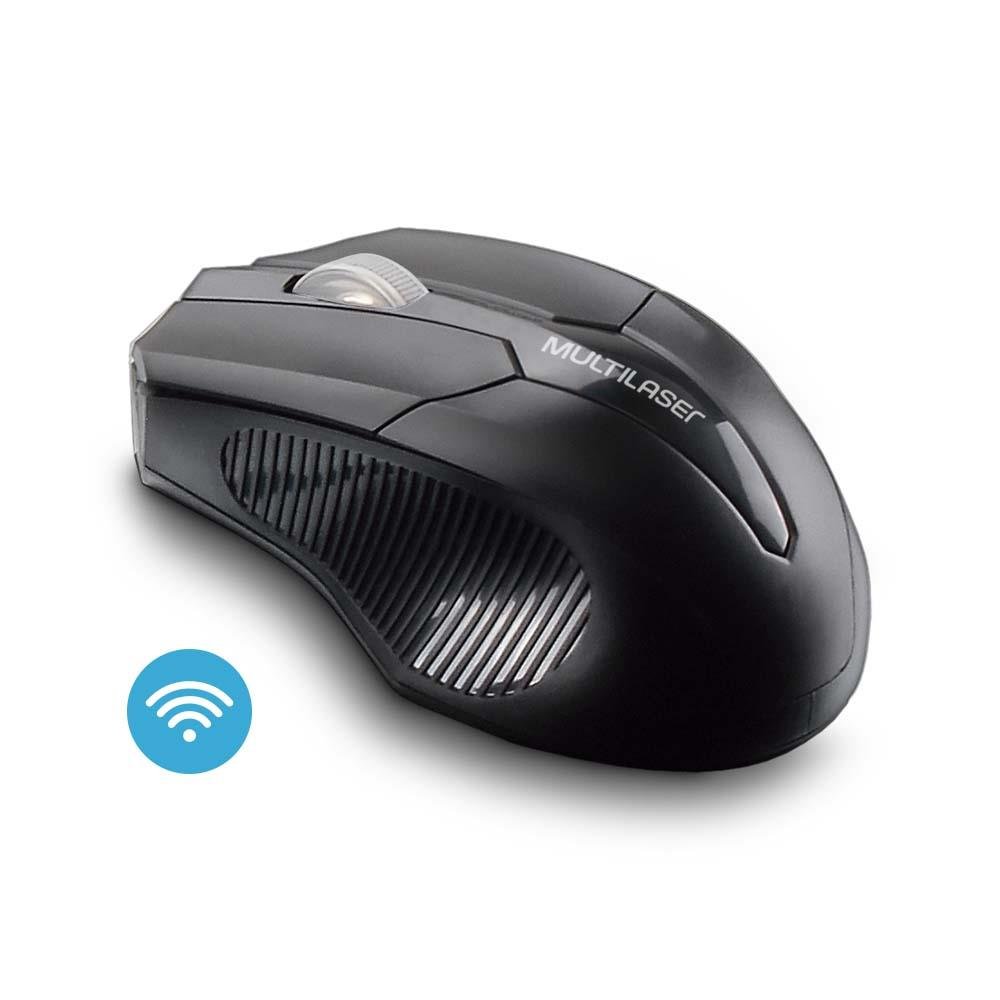 Mouse Multilaser Sem Fio 2.4 Ghz 1600 Dpi Preto Usb - MO221