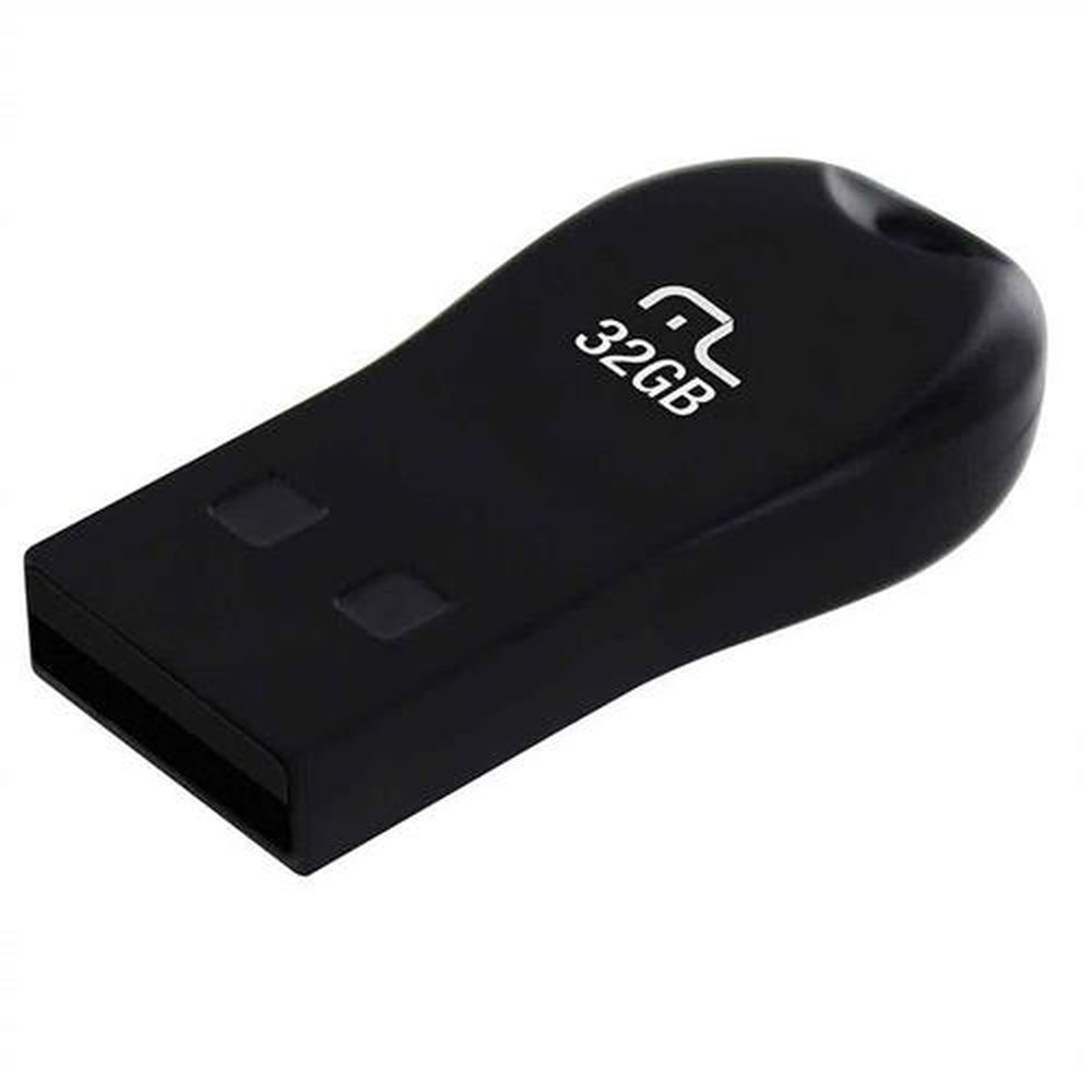 Pen Drive Mini 32GB USB Leitura 10MB/s e Gravação 3MB/s Preto Multilaser - PD772