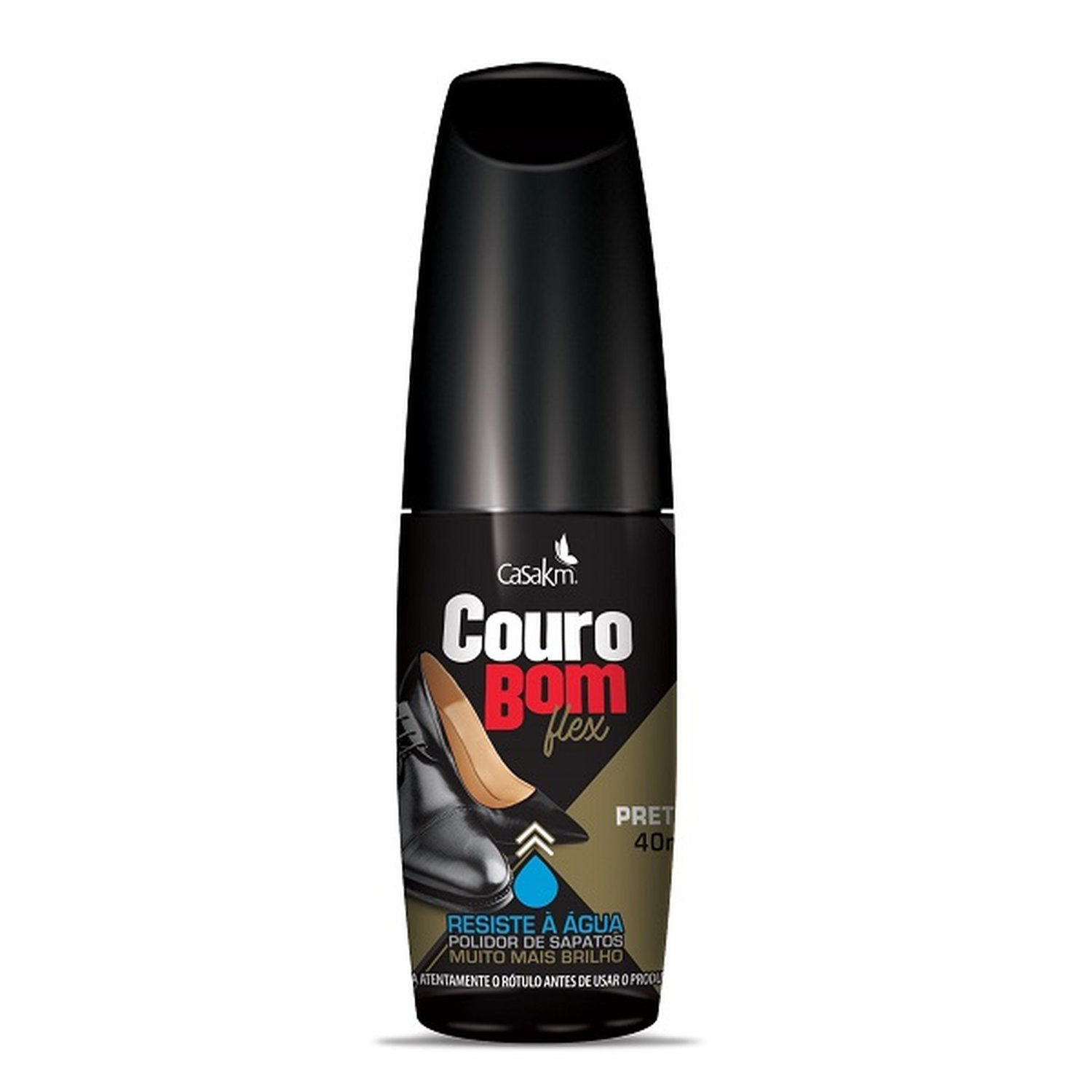 Polidor De Sapatos Couro Bom Flex 40 Ml Preto