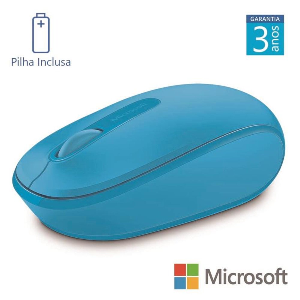 Mouse Sem Fio Mobile Usb Azul Claro Microsoft - U7Z00055