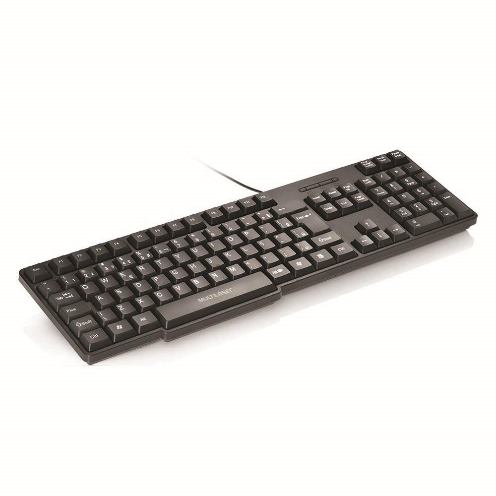 Teclado Básico Slim Preto Com Conector Ps/2 Preto Multilaser - TC225