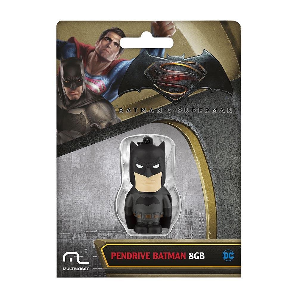 Pen Drive Dc Batman Movie 8GB USB Leitura 10MB/s e Gravação 3MB/s Multilaser - PD085