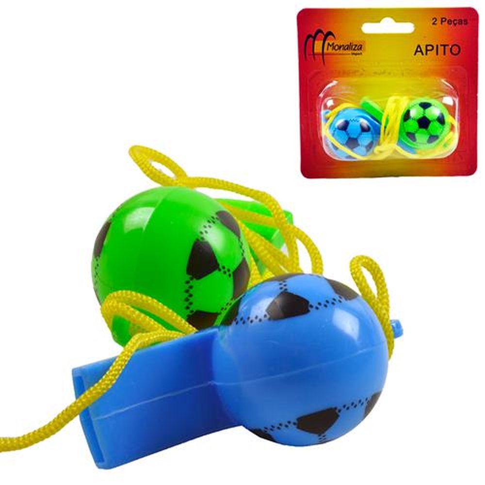 Apito De Plástico Com 2 Peças Bola De Futebol