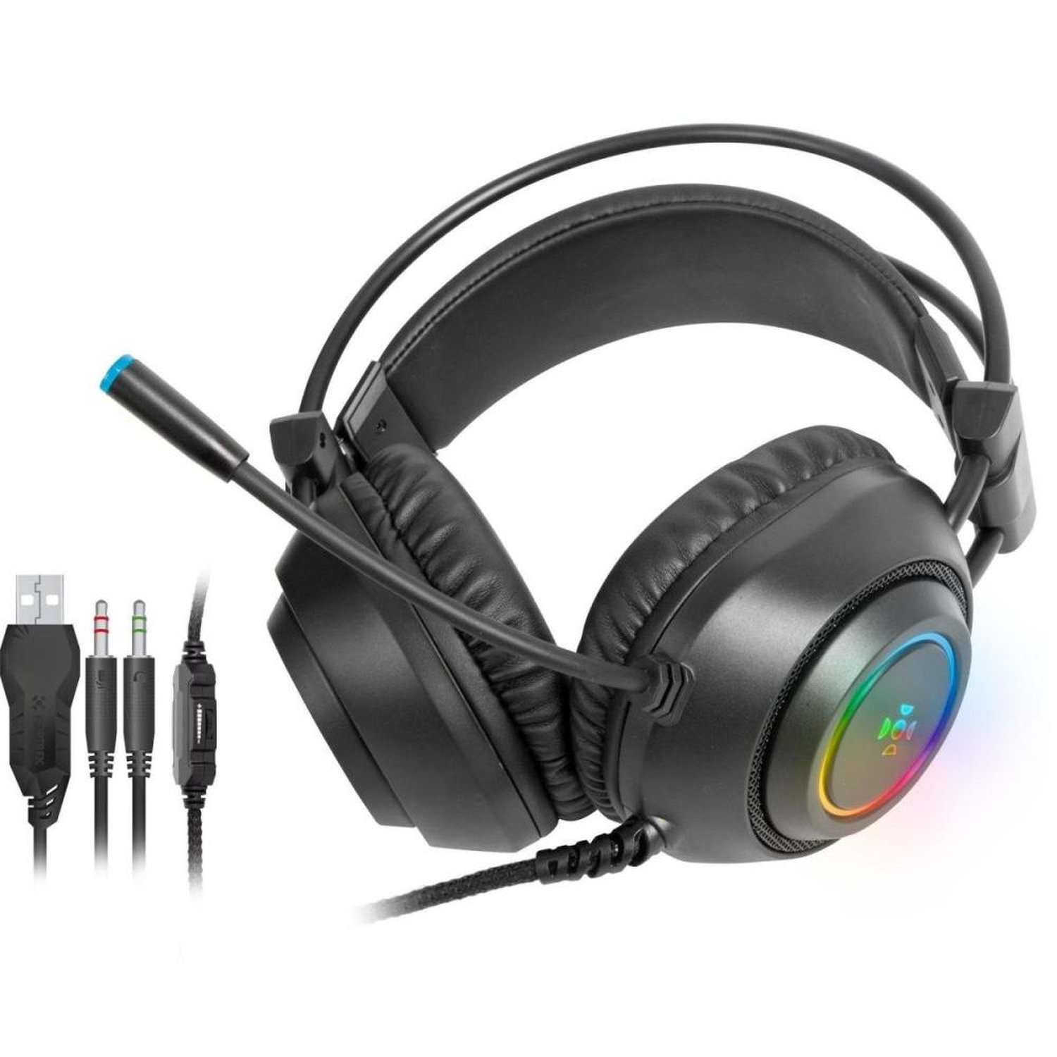 Headset Gamer Fortrek Crusader P2 + Usb Rgb Preto Un.Venda: Pc/1