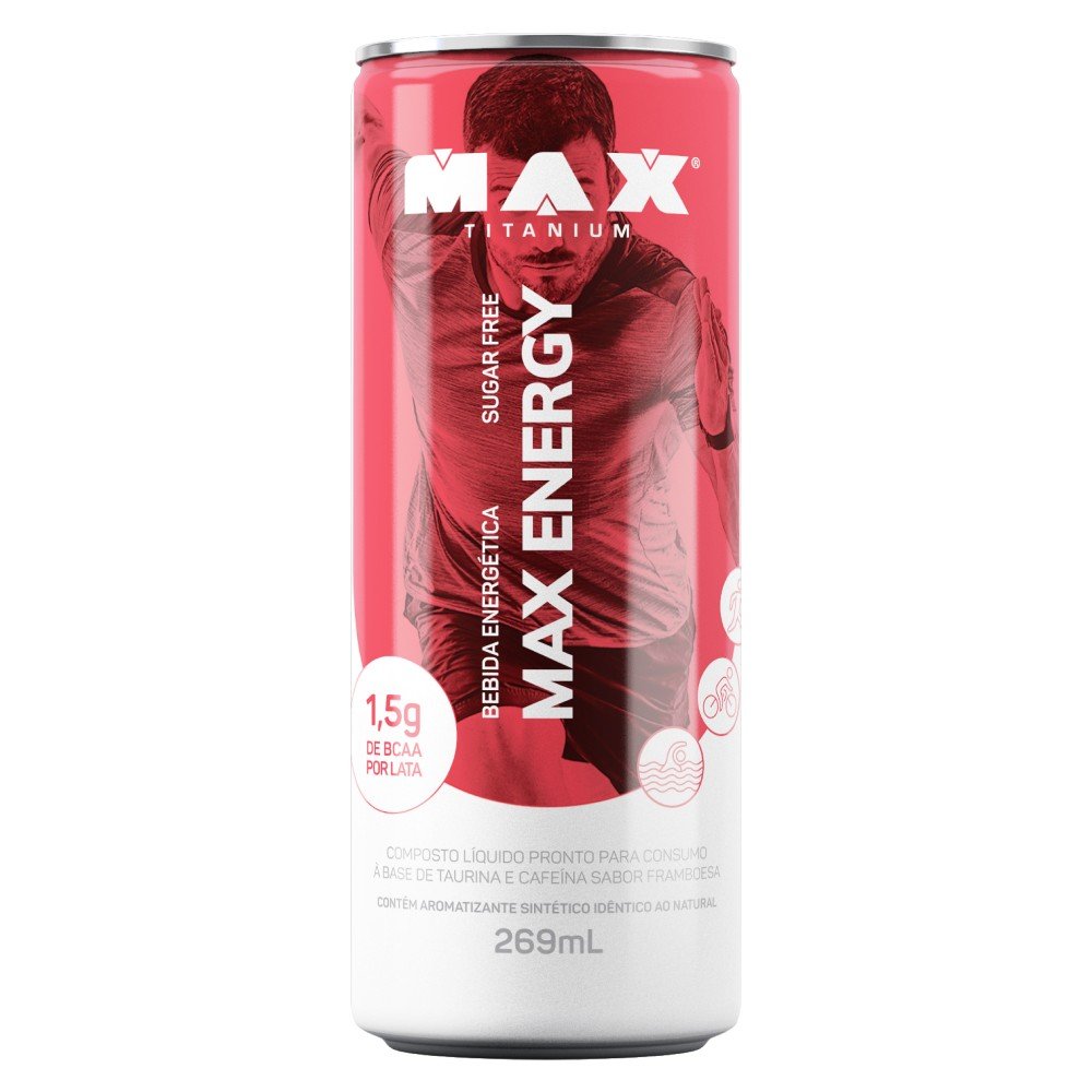 Max Energy 269ml Fardo 6 Latas Framboesa Max Titanium