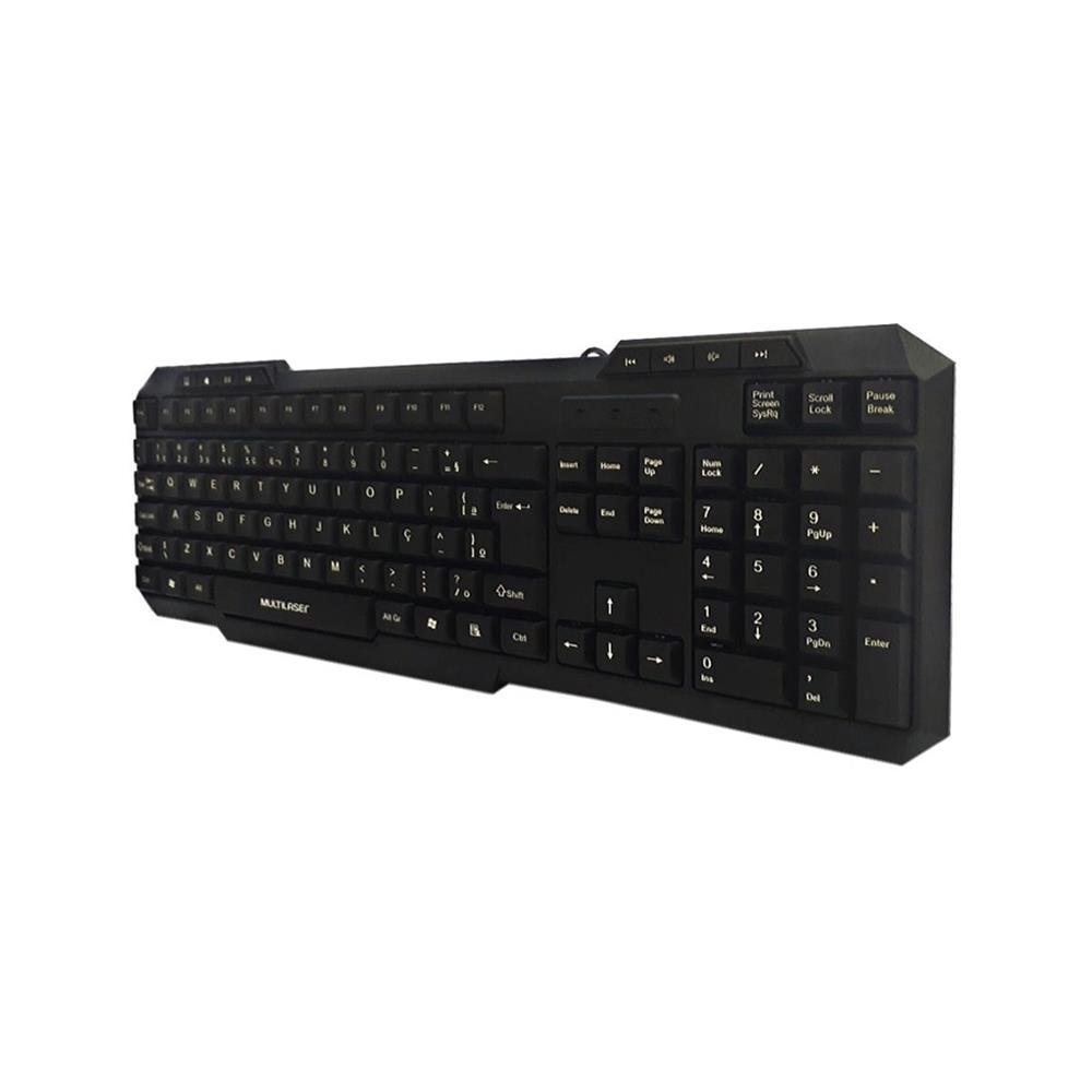 Teclado multimídia USB macio E silencioso TC206 multilaser