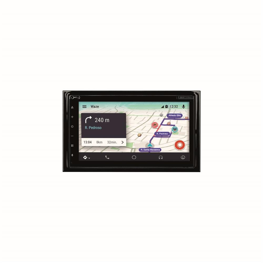 Central Multimídia Evolve X CD/DVD com Tela de 6,75 Pol. Funções Bluetooth Car Play Android Auto e Conexões AUX USB e MicroSD Preto Multila