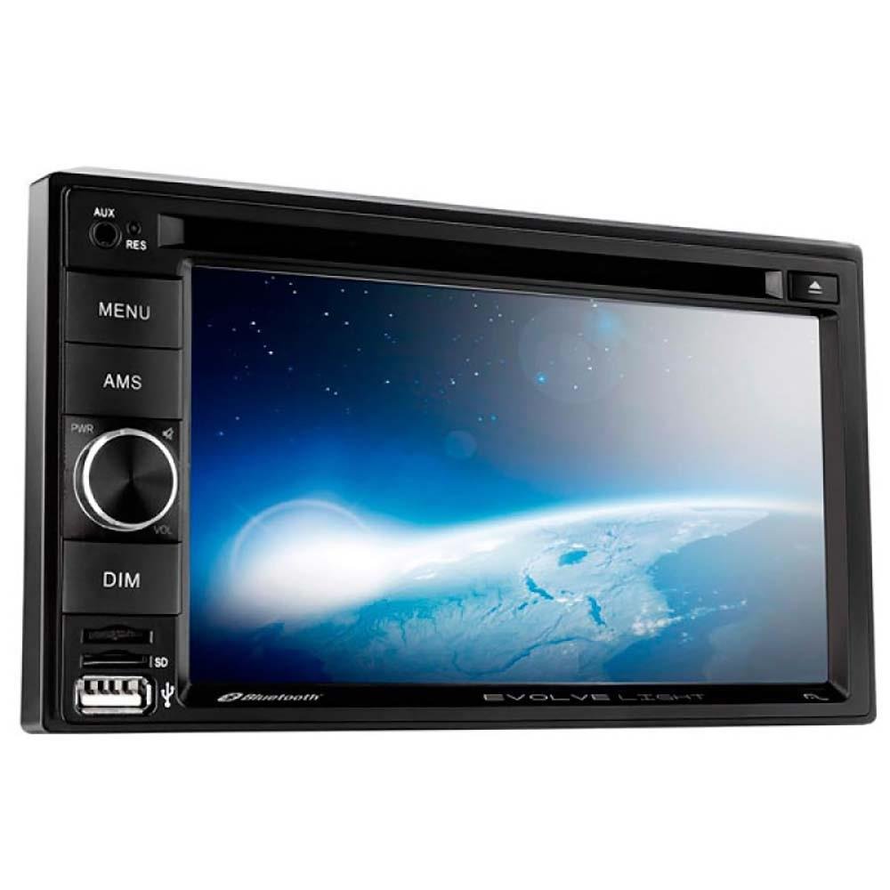 Central Multimídia Multilaser Evolve Light 6,2 Pol. 2 Din DVD Mirror Link 4x50w Bluetooth + Rádio FM AM + Entrada microSD + USB + AUX - P33