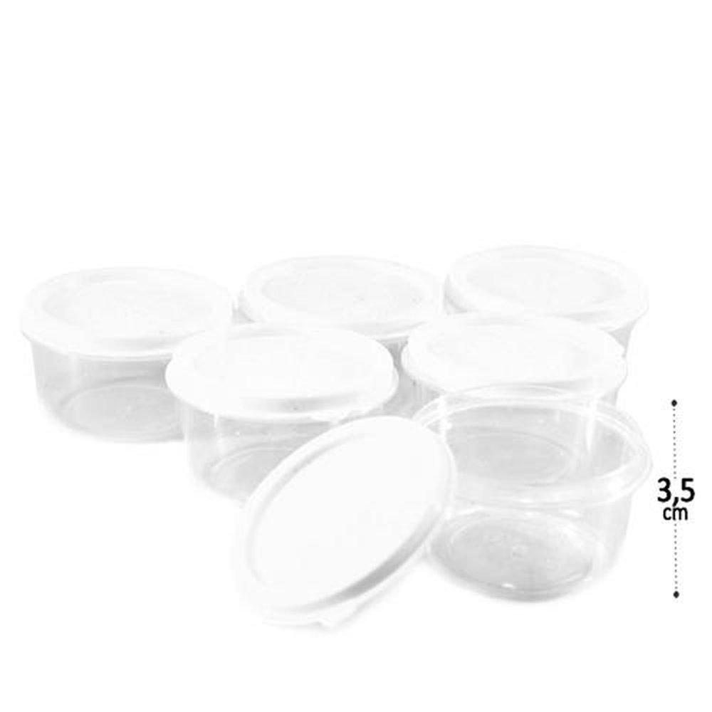 Pote De Plástico Com 6 Peças Mini Redodondo