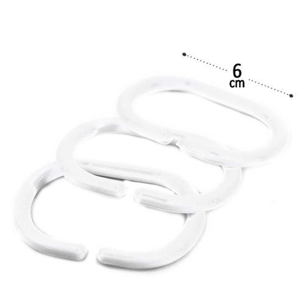 Kit 12 Argolas Para Cortina De Banheiro