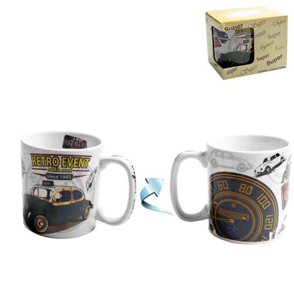 Caneca De Porcelana 300Ml Estampada Carros Sortid