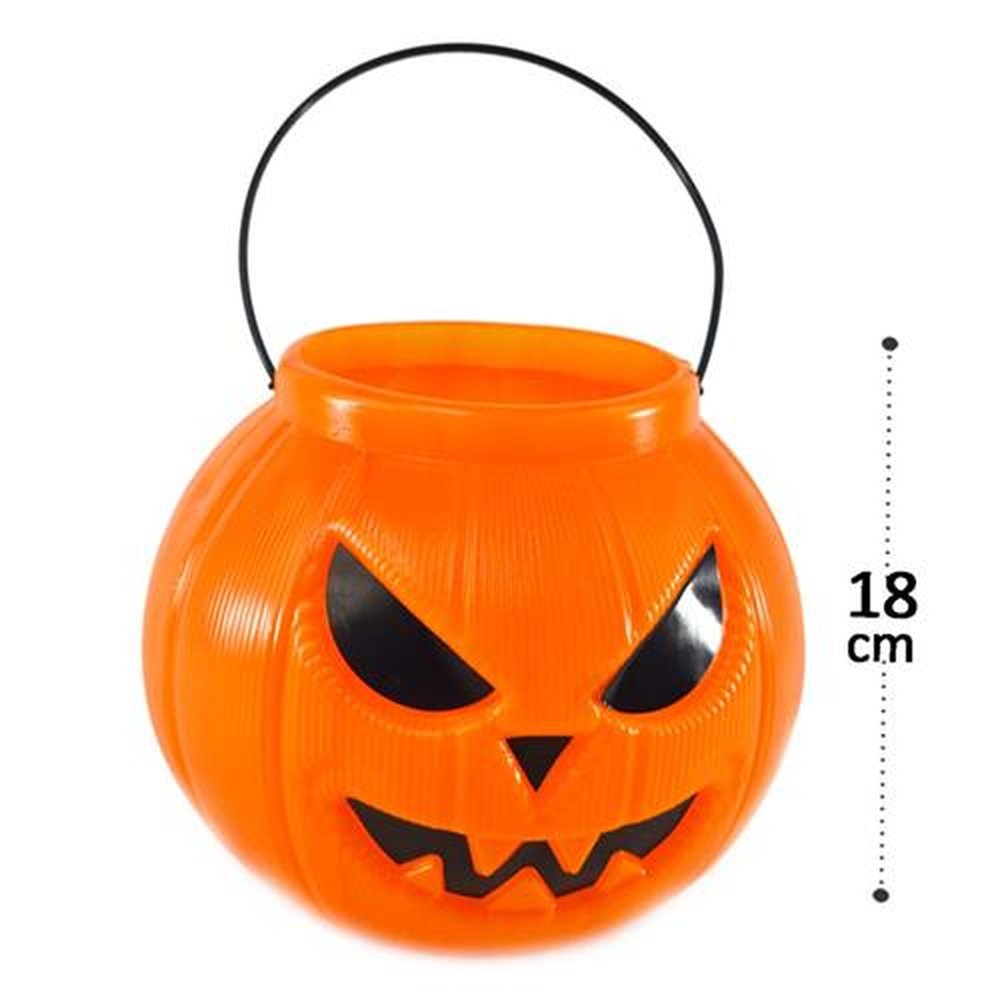 Balde Abóbora Com Alça Halloween