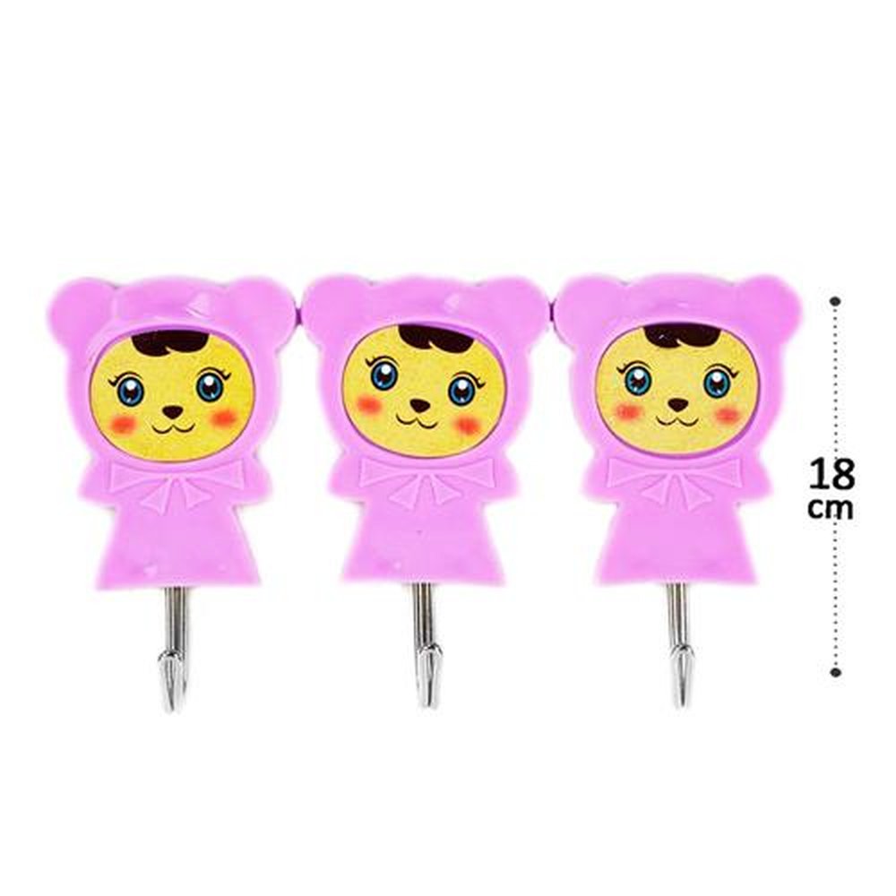 Cabide Adesivo Com 3 Peças Urso