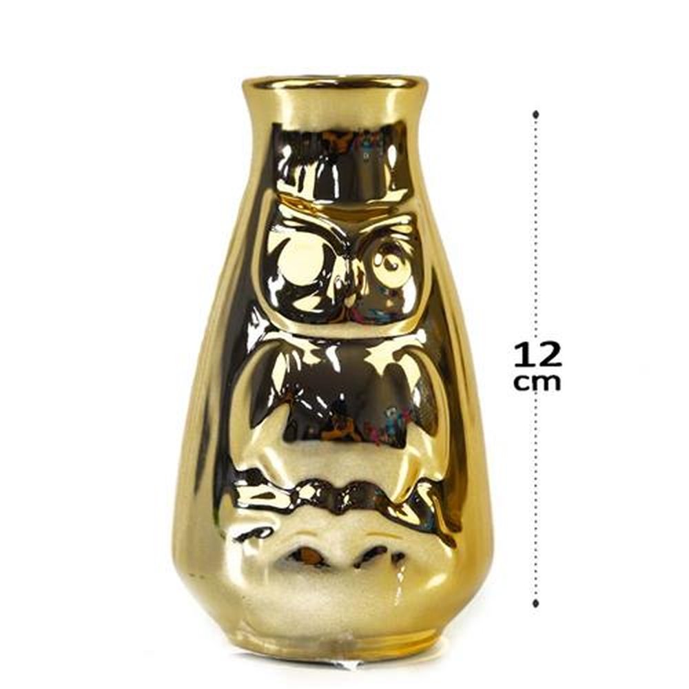 Enfeite Decorativo Vaso Coruja De Cerâmica