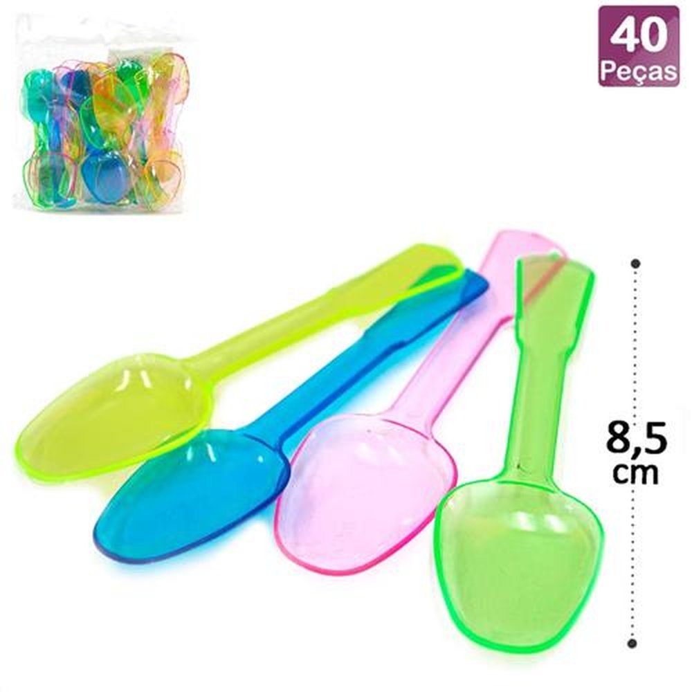 Mini Colheres De Plástico 40 Peças