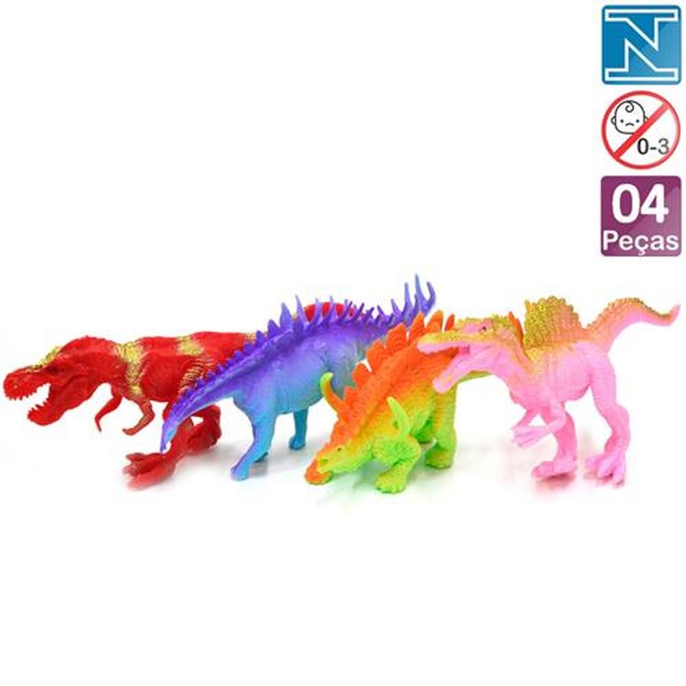 Kit Dinossauros 4 Peças Jurrasic Sortidos