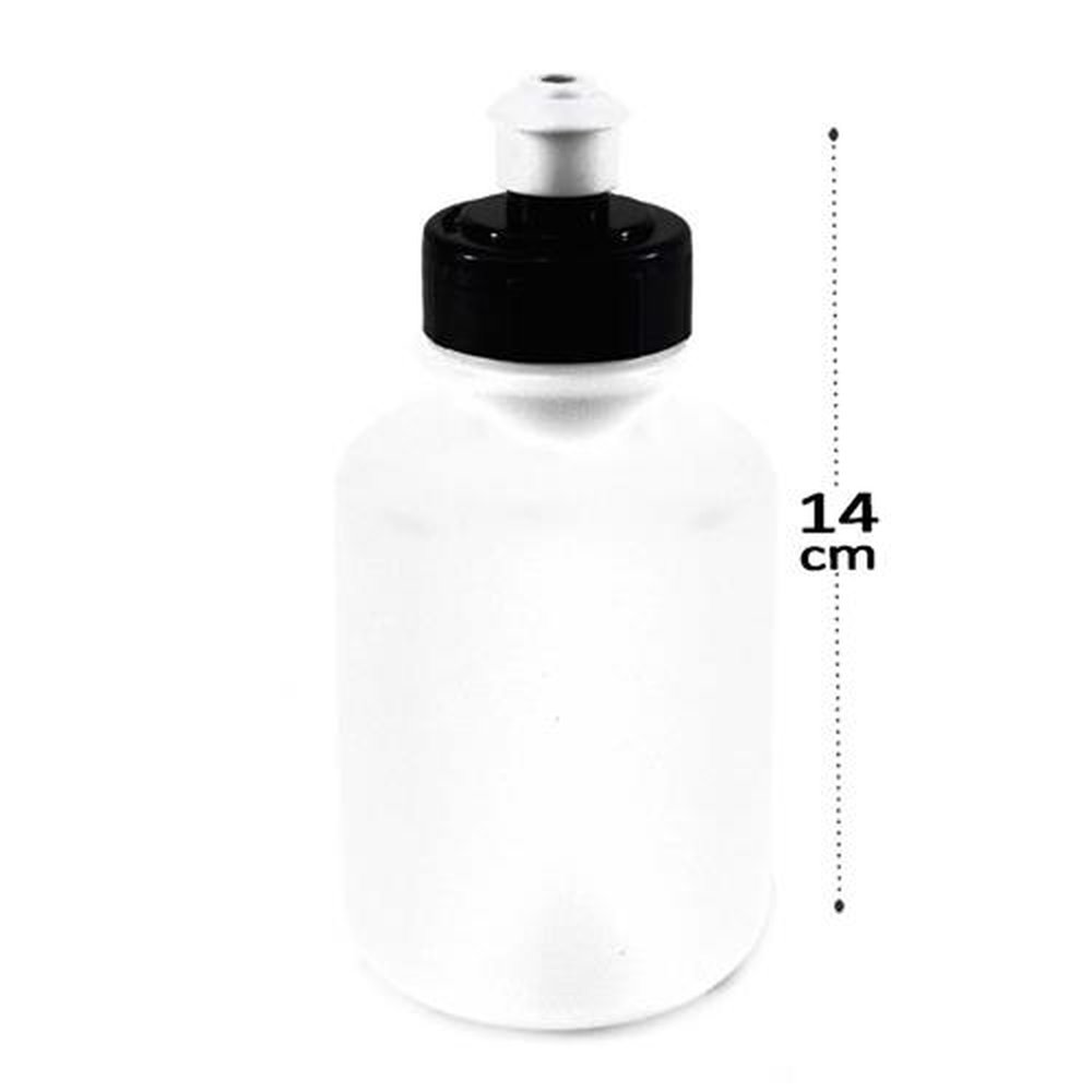 Garrafa De Plástico 300Ml Tampa Preta Squeeze