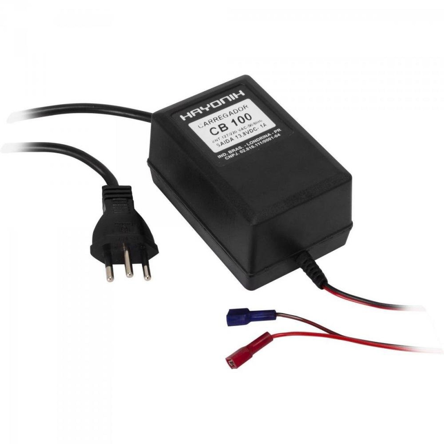 Carregador de Bateria 13,8VDC 1A C/ Flutuador CB 100 HAYONIK