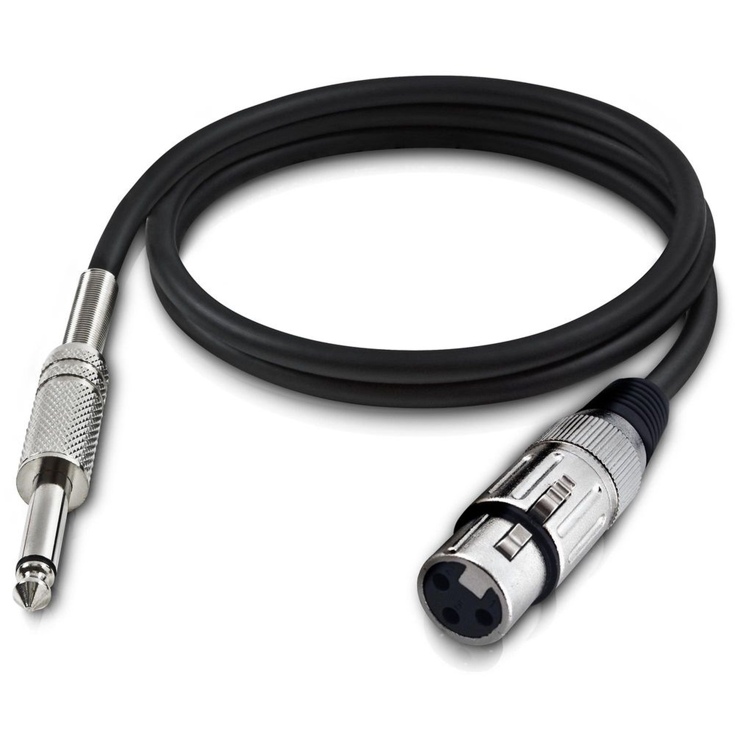 Cabo para Microfone XLR Fêmea X P10 Macho 5 metros Linha Player Preto Hayonik