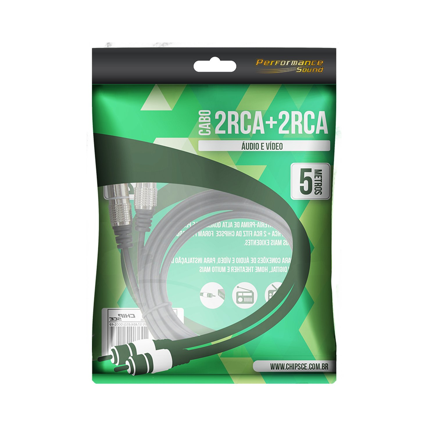Cabo RCA Fitz - 2 + 2 RCA Plug Metal - 5m