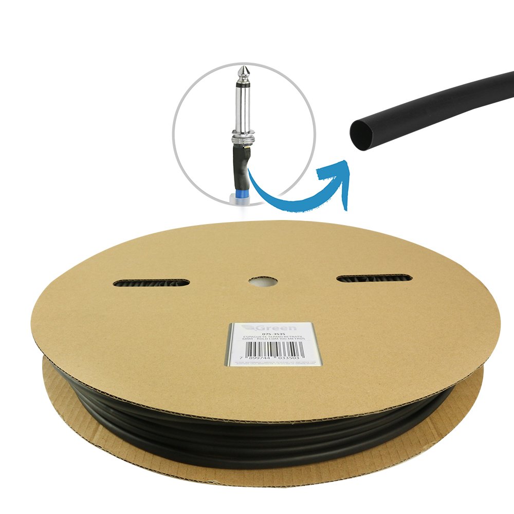 Espaguete Termo Retratil 6mm - Rolo Com 100 Metros