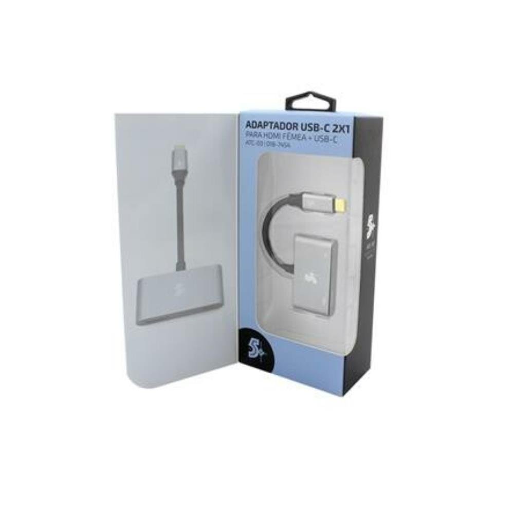 Adaptador USB-C HDMI 4K x 2K 60Hz + USB Fêmea PD, 5+ - 018-7454