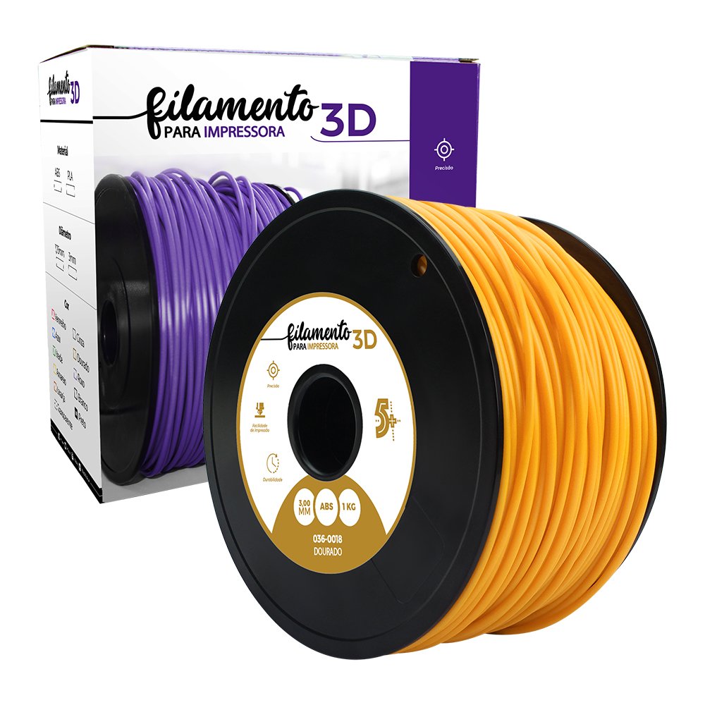 Filamento ABS Dourado - 3mm - 1KG