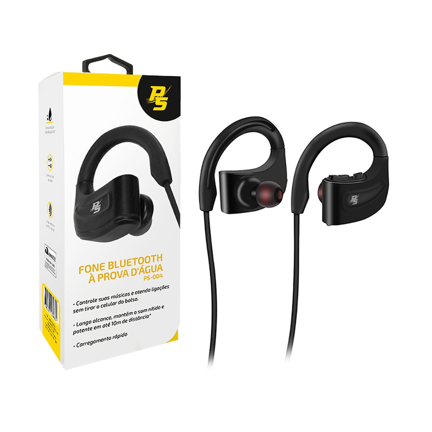 Fone de Ouvido Bluetooth - À Prova D Água - Preto