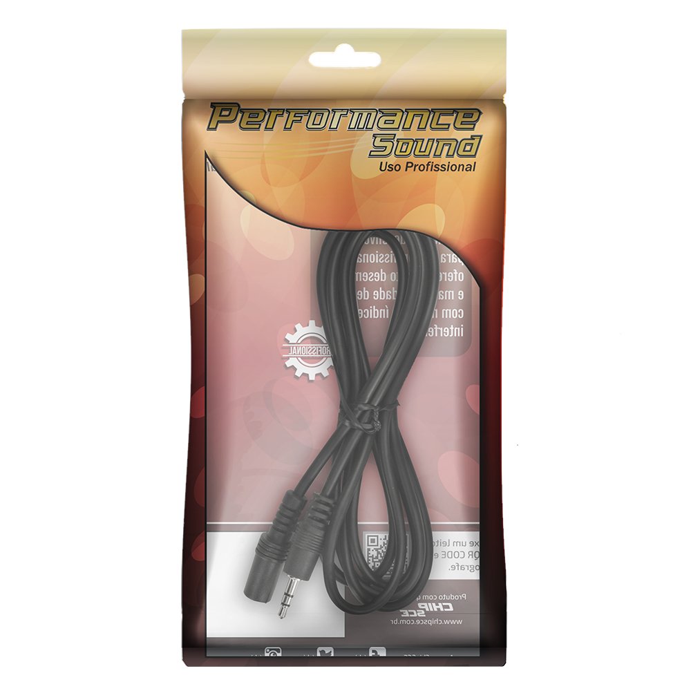 Cabo P2 Extensor - P2 Estéreo + J2 Estéreo 1.8m - Niquel