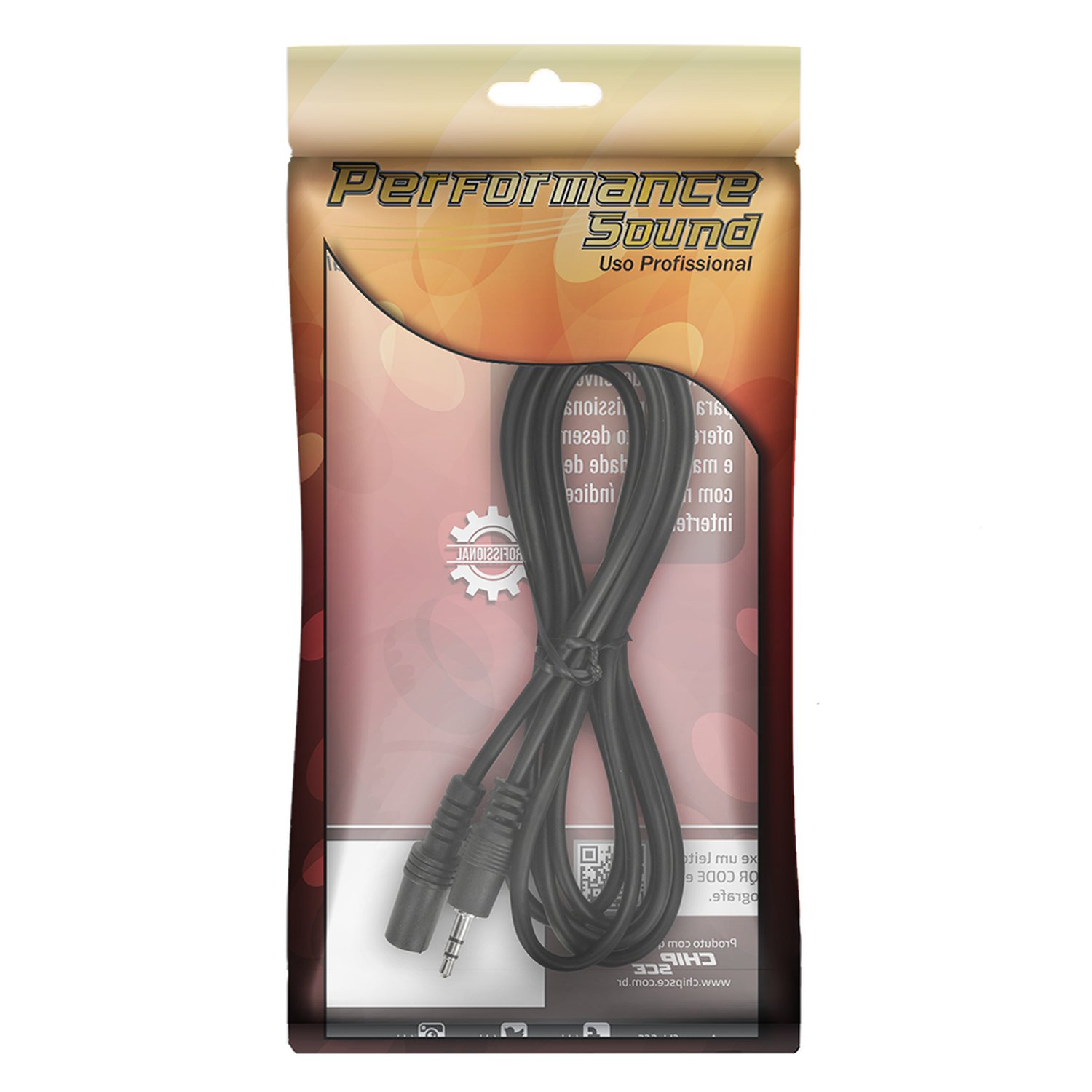 Cabo P2 Extensor - P2 Estéreo + J2 Estéreo 1.8m - Niquel
