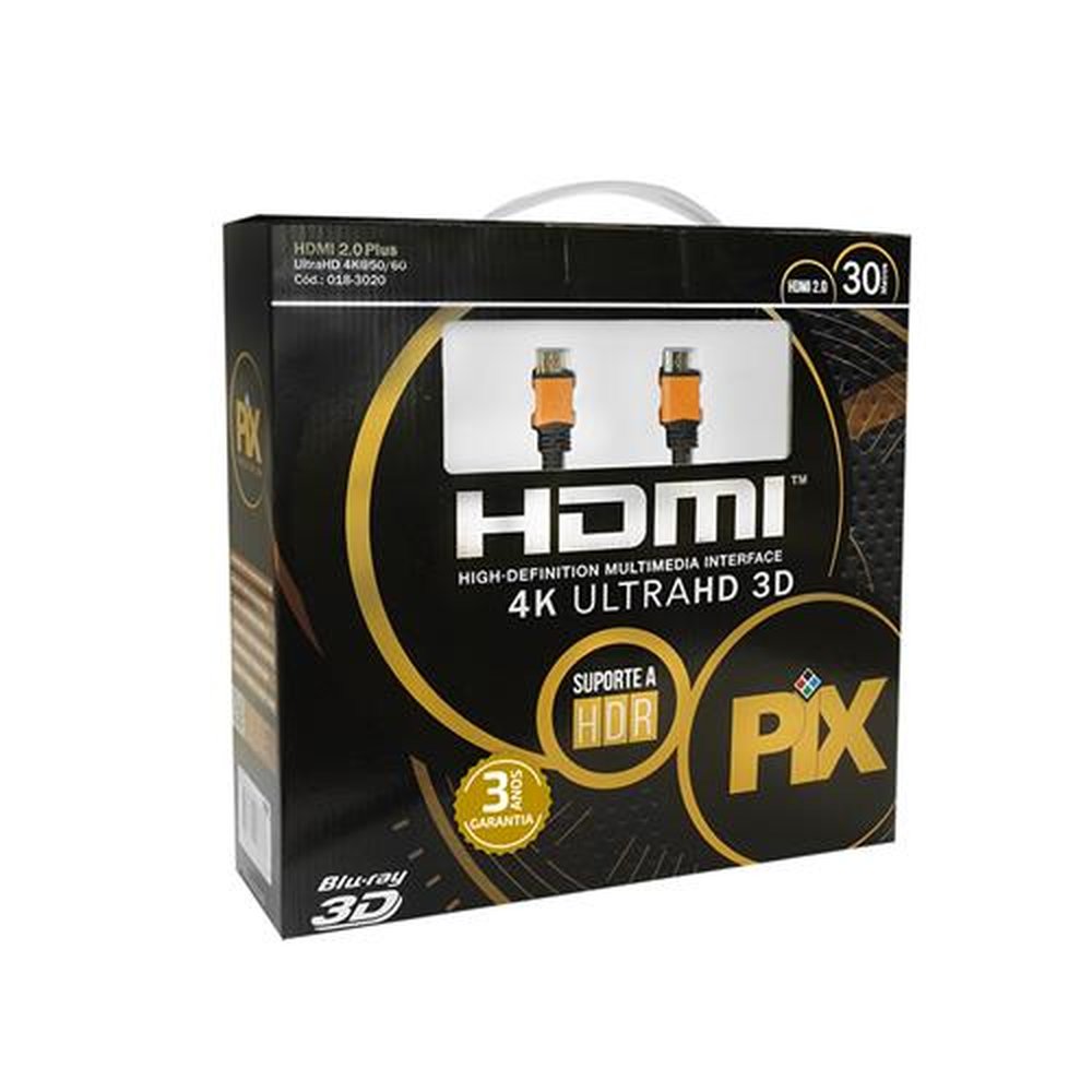 Cabo HDMI 30m 2.0 4K ULTRAHD 19 Pinos C/ Filtro