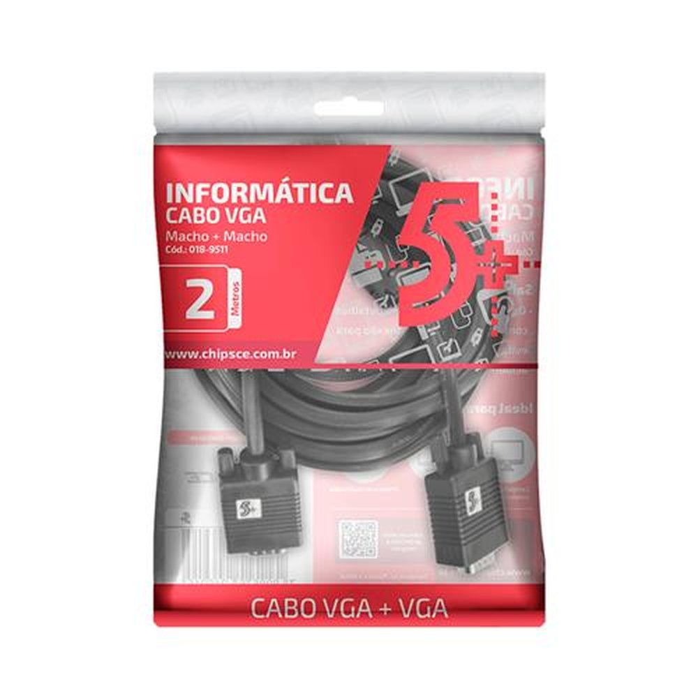 Cabo vga/vga chip-sce 2mts com filtro