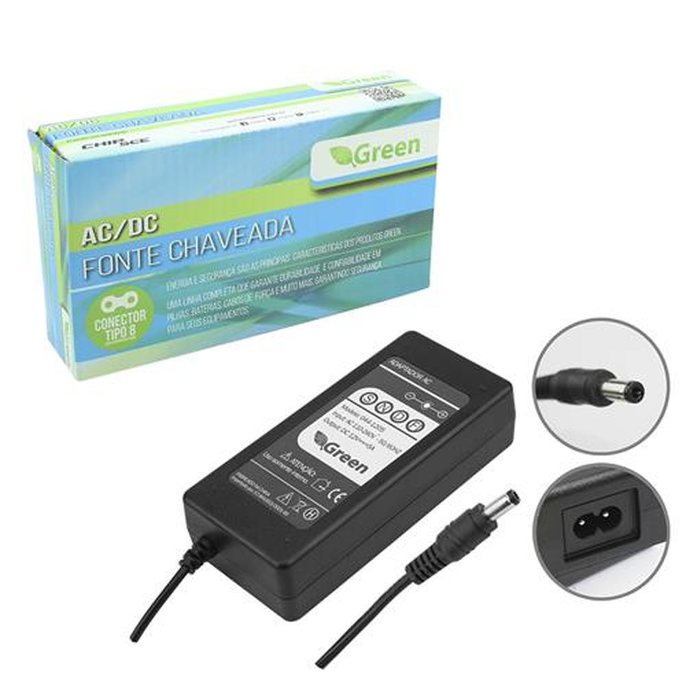 Fonte Chaveada 12V 5a Bivolt Sem Cabo Ac - Plug 5,5mm X 2,1mm