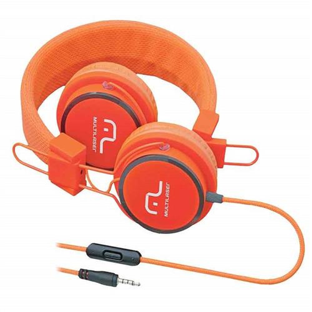 Fone De Ouvido Multilaser Com Microfone Headfun Laranja P2 - PH086